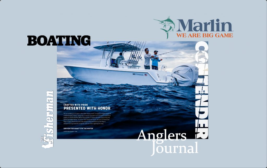 Boating ad with logos