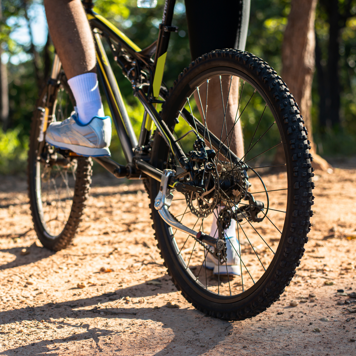 closeup of bike tire