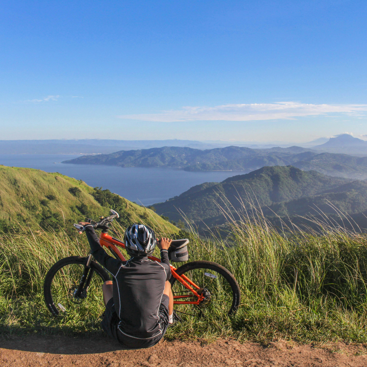 cyclist in mountains