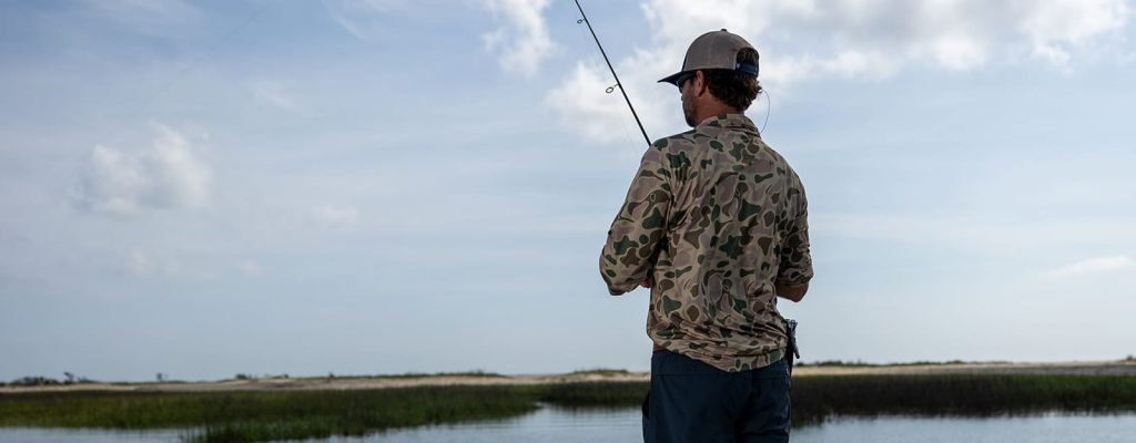 Man fishing in a boat