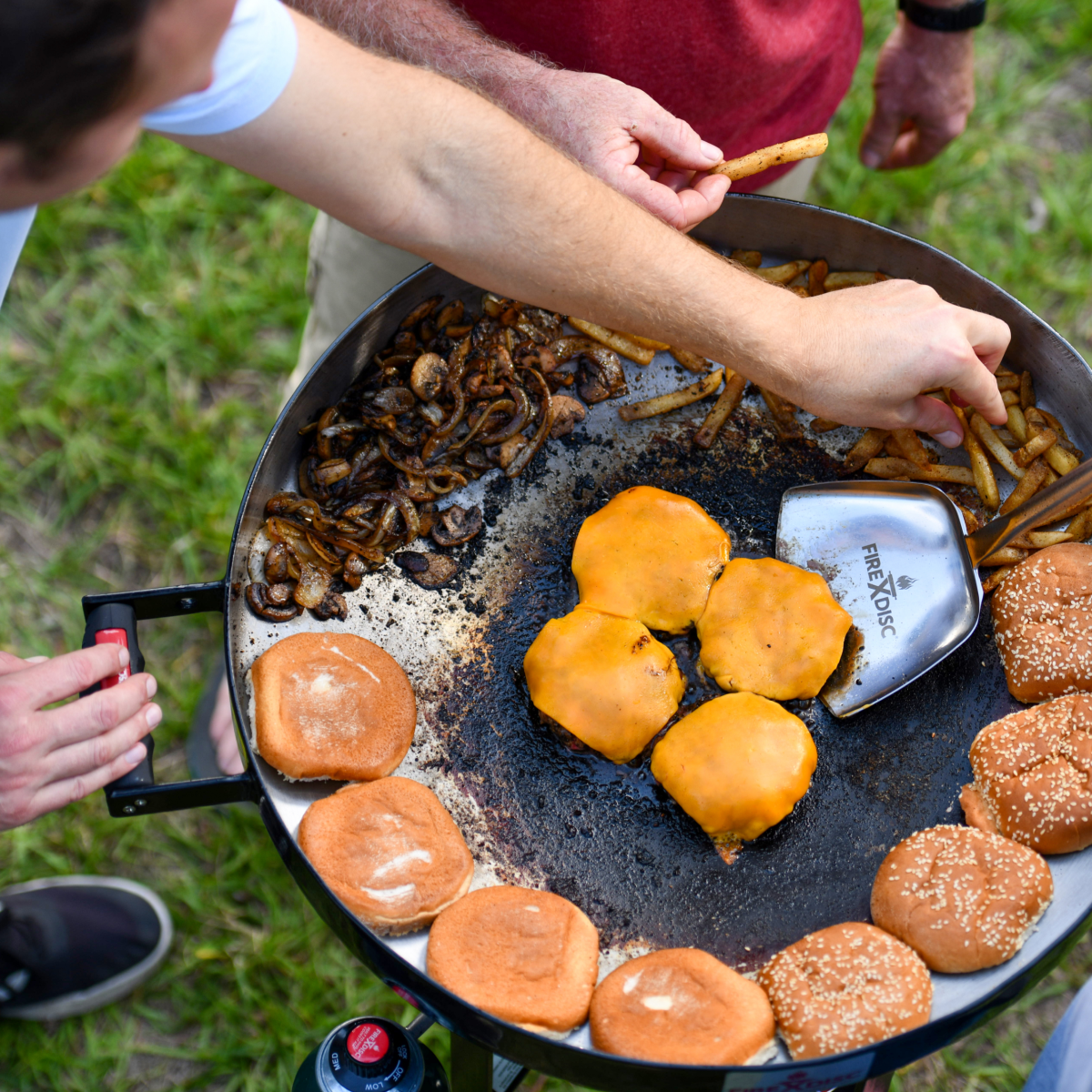Man grilling burgers