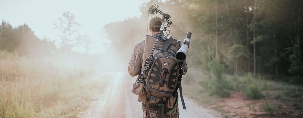 Man setting out on a hunting trip