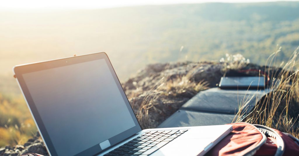 laptop outdoors