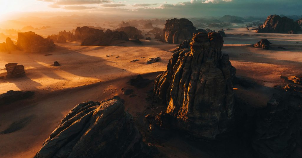desert canyon and mountains