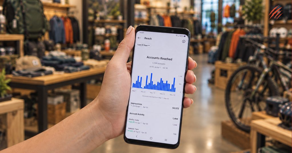 holding phone in store